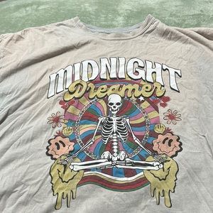 Gray midnight summer skull T-shirt full tilt
